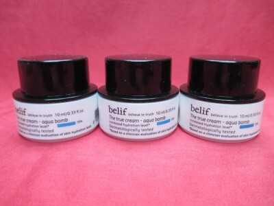 Belif The True Cream Aqua Bomb ~ Travel 10mL/0.33oz ~ LOTof3 ~ NEW ~ Total 1oz!