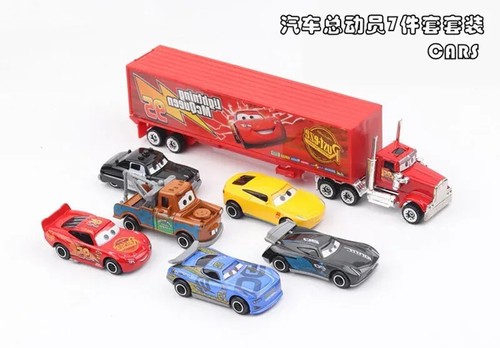 7 Pezzi Disney Cars 3 Saetta McQueen Auto da Corsa e Camion Mack Giocattolo Bambini Collezione - Foto 7 di 21