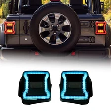 Tail Light Dynamic LED Rear Lamp for Jeep Wrangler JL 2018-2024 (RGB Style)