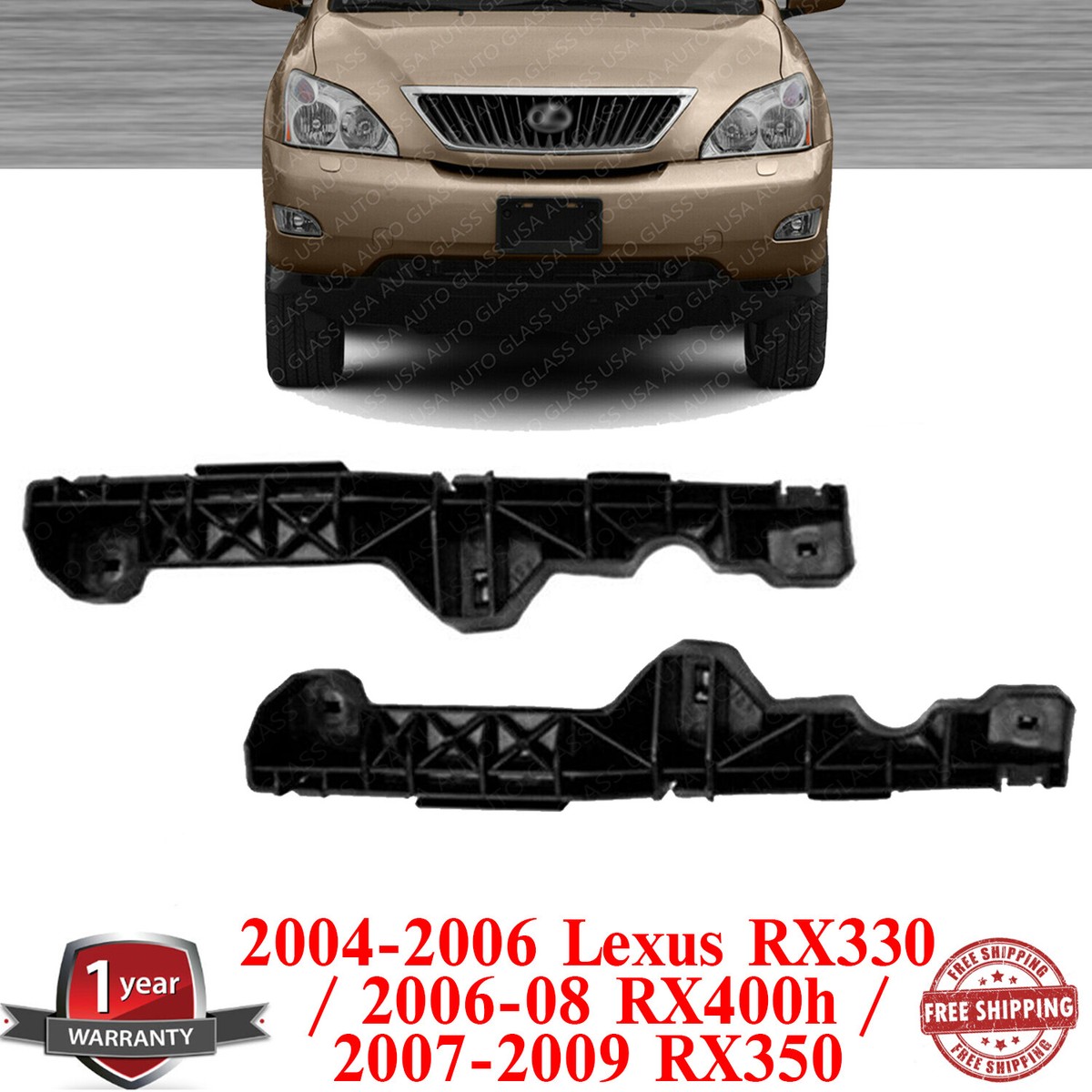 Front Bumper Brackets For 2004-2006 Lexus RX330 / 06-08 RX400h 