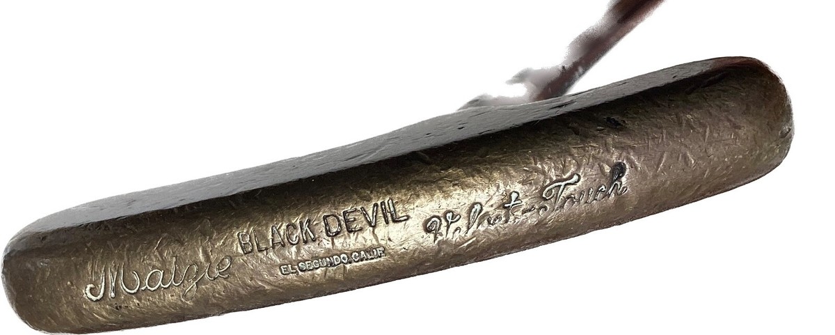 Ancien putter tige bois caryer laiton insert tête Matzie velours