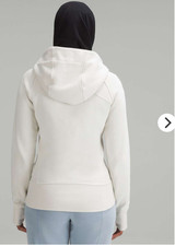Lululemon Scuba Full Zip Hoodie Bone Size 8 Thumbholes Cotton Terry