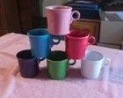 Fiestaware Mugs - Lot of 6 Ring Handled Homer Laughlin HLC Coffee Mugs Cups,