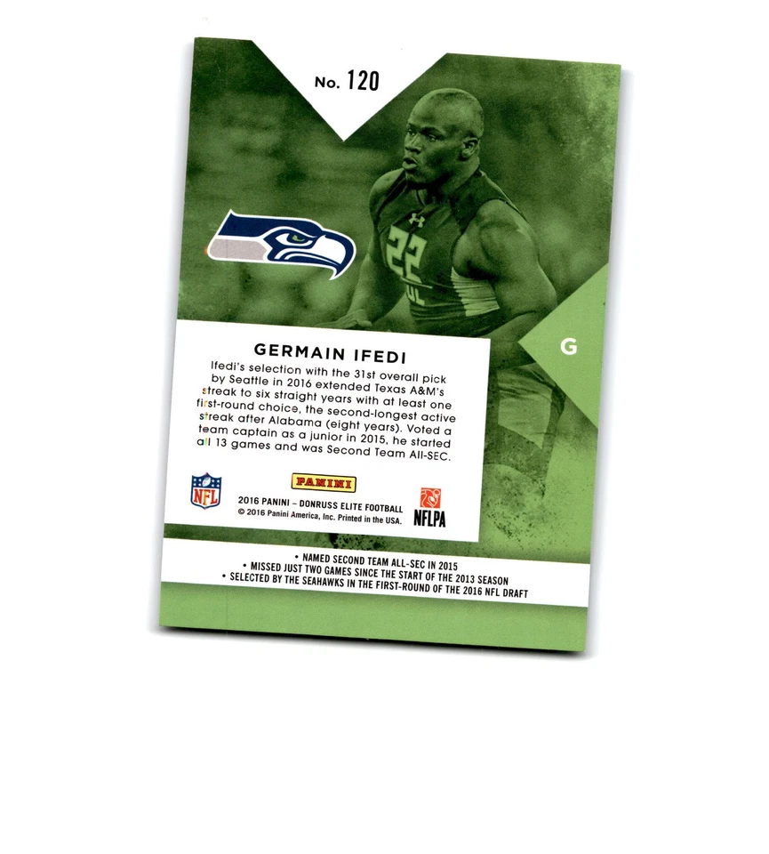 2016 Donruss Elite #120 Germain Ifedi - Image 2 of 2