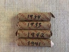 Lot Of 4 WWII Era Penny Rolls, 1941, 1942, 1943, 1944