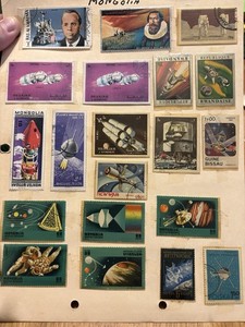 Space Race Stamp Lot 30+ Mongolia USSR Sputnik Apollo Cosmonaut Vintage