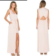 Gorgeous BCBG Maxazria Taren Bare pink maxi      Taren Slit-Front Drawstring XS