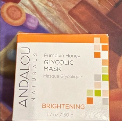 2pc Lot Andalou Naturals Pumpkin Honey Brightening Glycolic Mask 1.7 Oz Each
