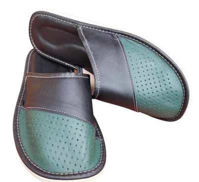 HANDMADE AUS NATUR Herren Hausschuhe Leder Echtleder Pantoffeln Latschen Schlappen Gr. 40-46