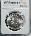 NGC MS 64 FBL (Full Bell Lines) - 1957 D Franklin Silver Half Dollar. A1544.