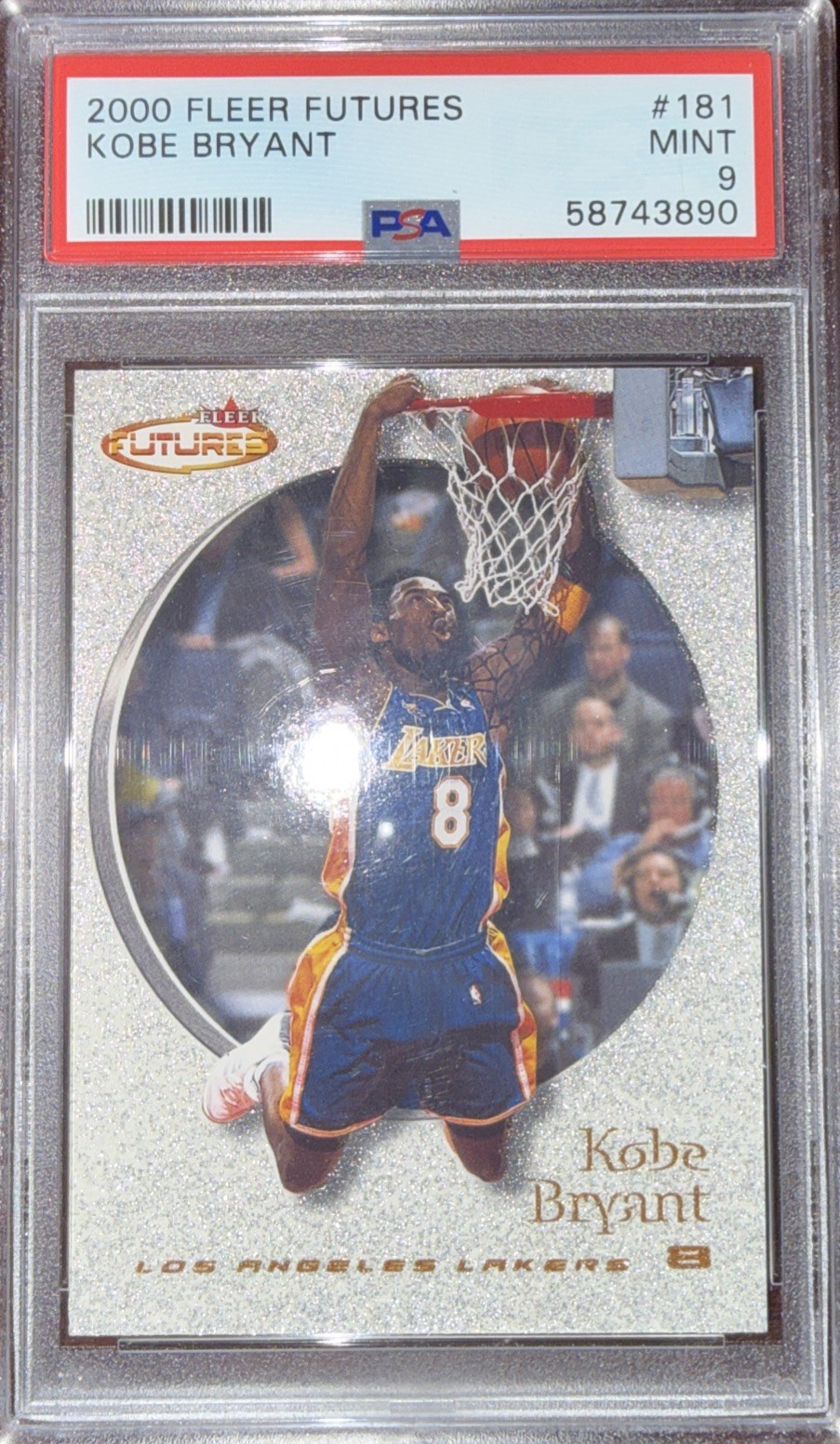 2000-01 Fleer Futures KOBE BRYANT #181 Lakers PSA 9 Pop 100 (16 higher)