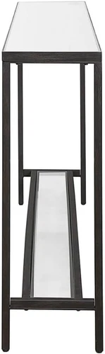 Hayley 60" Mirrored Glass & Black Console Table by - Picture 5 of 9