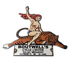 Vintage Harley Davidson Motorcycles Sign - Boutwell's Porcelain Gas Pump Sign