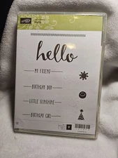 Stampin' Up! "Hello" 9 Rubber Stamps Set 