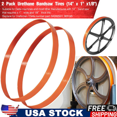 2Pack 905145 Urethane Band Saw Tires for 14'' Delta Machin Craftsman 3AD92501 14''