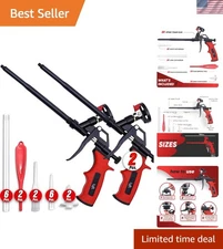 Luft Professional Expanding Foam Spray Gun 2 Insulation Gun + 18 Extenders PU...