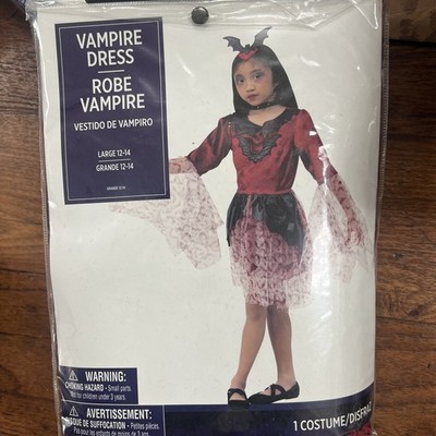 Amscan Vampire Dress Child Girls Large 12-14