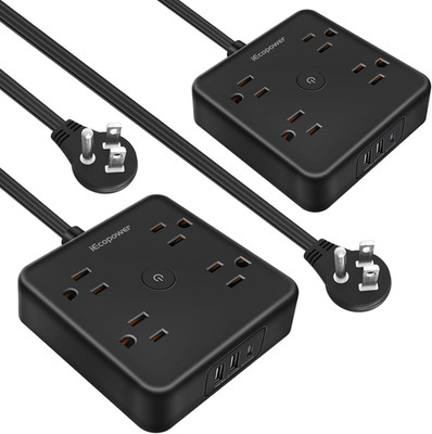 2 Pack Ultra Flat Plug Power Strip,Power Strips with Surge Protection-4 Widely O