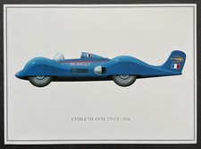 Renault 1956 Étoile Filante 270 cv Gravure couleur de 1965