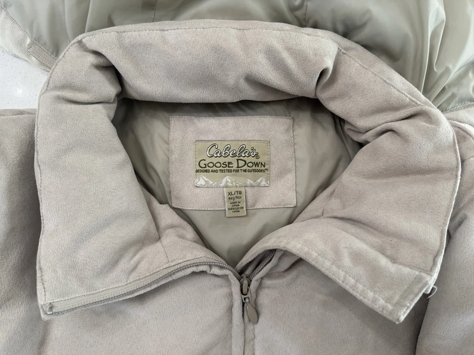 Chaqueta Parka Cabela's Plumón Mujer XL Gris Piel Capucha Plumón de Ganso 550 Abrigo Ártico Foto 3 de 4