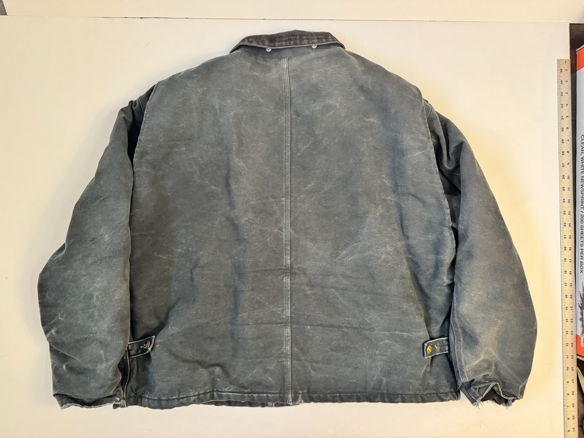 Carhartt J02 Style Arctic Jacket XL 2XL Faded Black Distressed