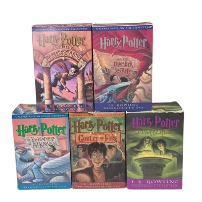 Harry Potter Audiobooks Cassettes Lot of 5 Books On Tape Scholastic Unabridged - Image 1 of 4