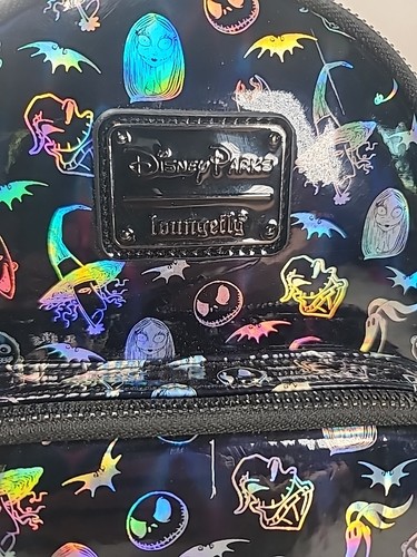 VGC Disney Parks Nightmare Before Christmas Holographic Loungefly Mini Backpack - Picture 2 of 10