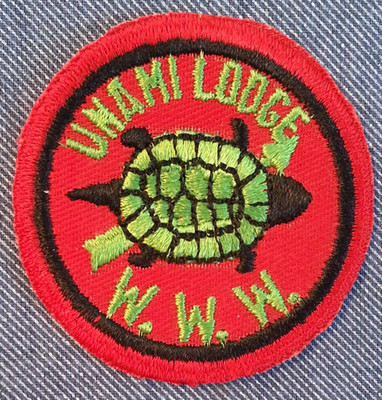 Unami Lodge 1 1950 s Red Twill Canvas back Older OA Patch - V-00011