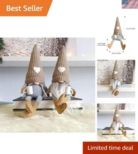 Decorative Handmade Gnome Duo - Scandinavian Plush Decor for Home Aesthetics