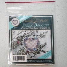 Mill Hill Spring Bouquet Trellis Heart Counted Glass Bead Ornament Kit 1991