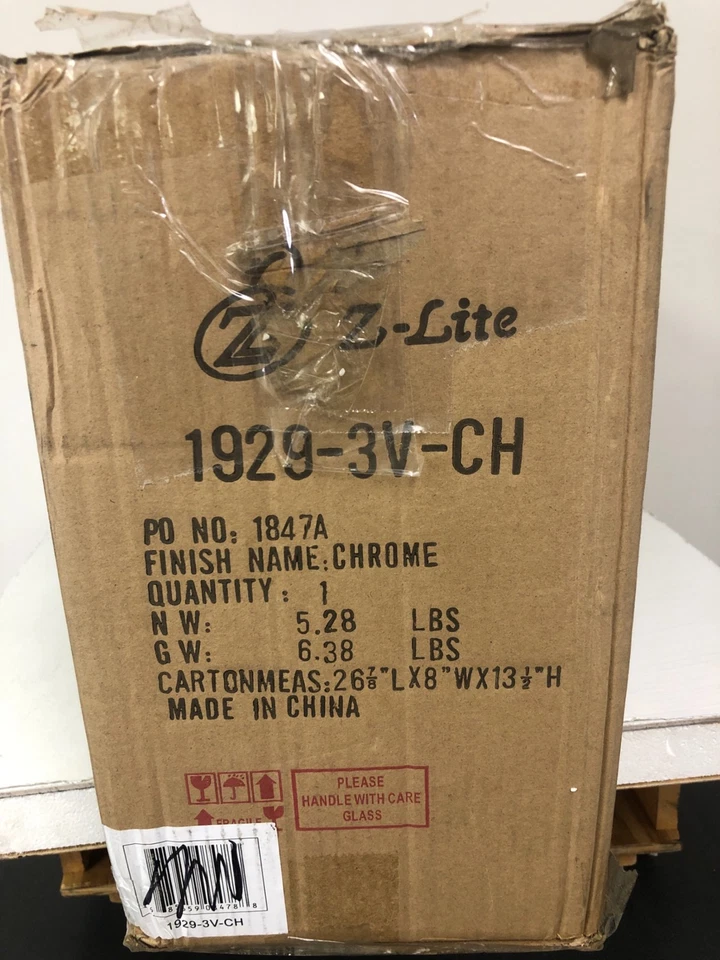 Luz de tocador cromada de 3 luces con cincel de vidrio diseño de filamento-HD-TE84788 Foto 3 de 4