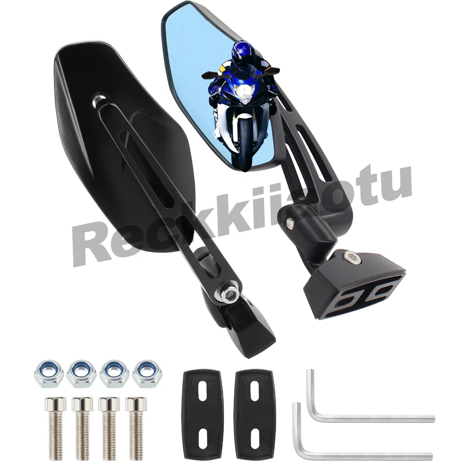 Espejos retrovisores de diseño giratorio 6 mm para Yamaha FZR 600 600R 750R/YZF R1 R6 R6S Foto 2 de 4