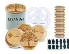 La Fermiere Yogurt Jar Lids Bamboo | 12 Pack - Tree of Life Natural