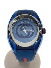 GUCCI Gucci SYNC 137.1 Quartz Blue Rubber Watch Excellent JAPAN