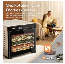 COSORI Food Dehydrator Cookies, 6.48ft² 600W 6 Trays 48H Timer 165°F Temperature