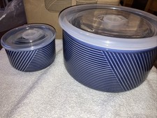 Ceramic Nesting Bowls with Lid: Microwave Safe Food Storage Containers 4 Pack