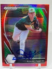 2021 Panini Prizm Draft Picks Baseball SIGNED RC Shane Panzini PDP108 Red Purple