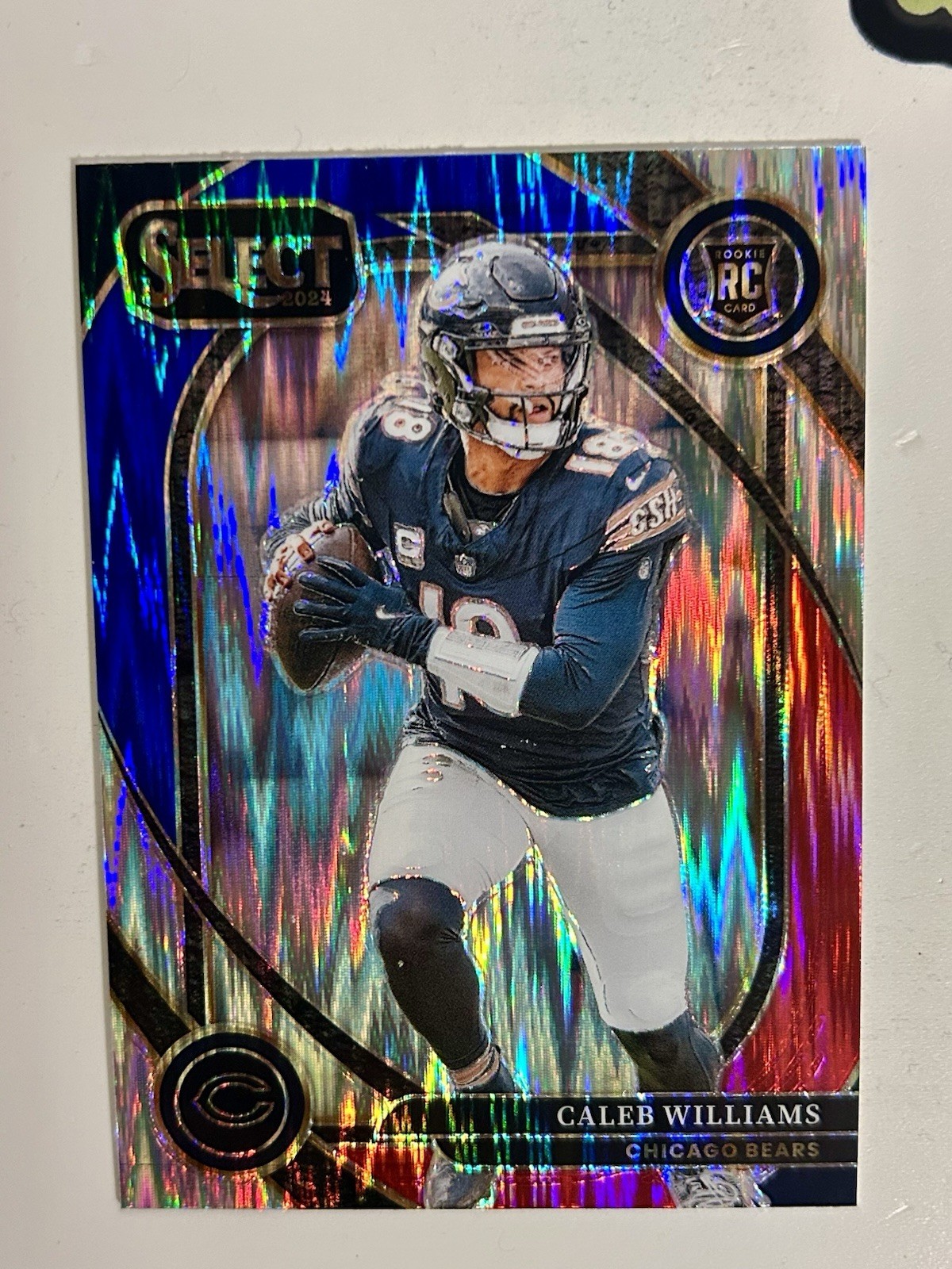 2024 Panini Select - Club Level Caleb Williams #216 Red & Blue Shock Prizm (RC)