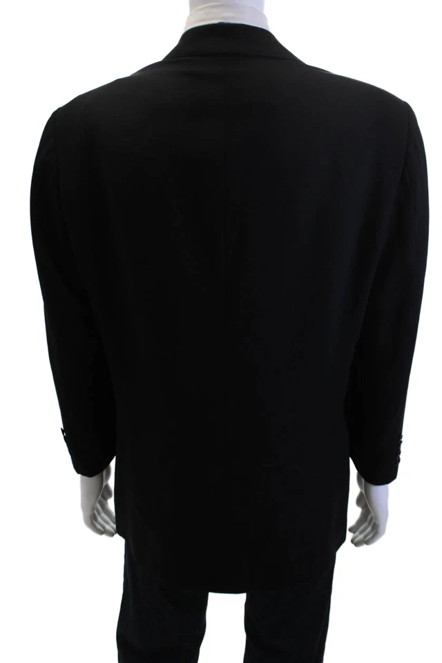 Костюм шерстяной мужской классический черный Zanetti Super 100s куртка размер 52 - Изображение 4 из 4