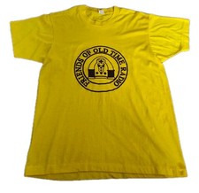 Vtg 80's FRIENDS OF OLD TIME RADIO Tee Shirt Yellow Single Stitch USA Made XL