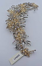 Large Gold Tone Clear Rhinestone Hair Clip, Hair Accessory