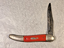 Vintage Ideal K Co USA Sperm Whale Single Blade Red Fishing Pocket Knife