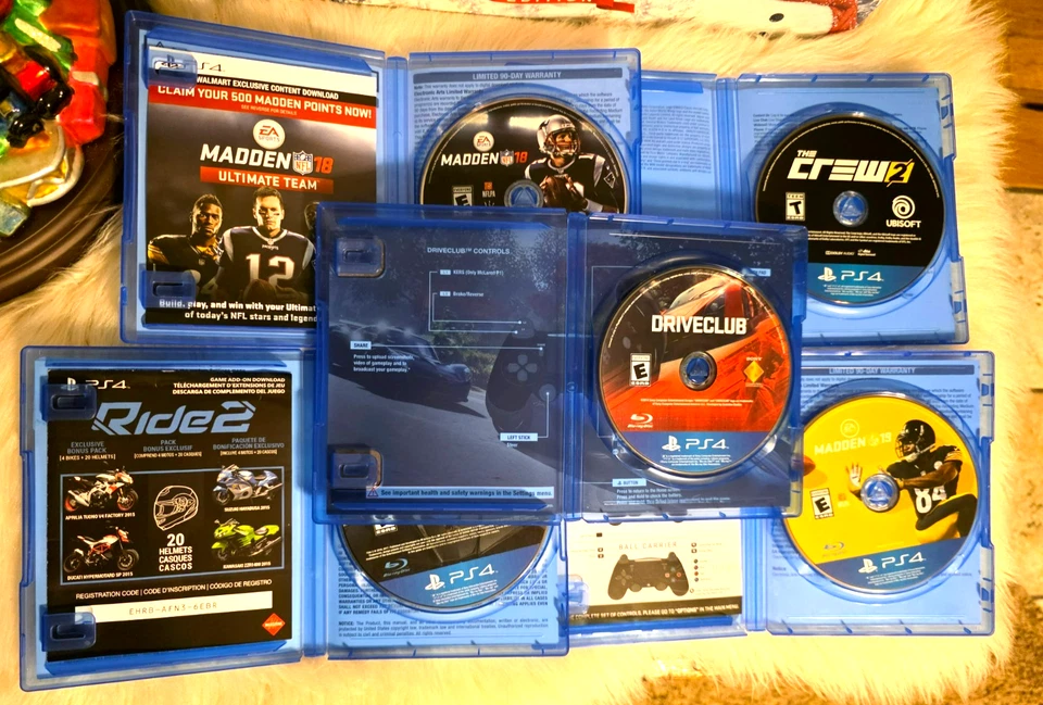 Lote de 5 Videojuegos PlayStation PS4 Crew 2, Ride 2, Madden 18 y 19, Driveclub Foto 3 de 4