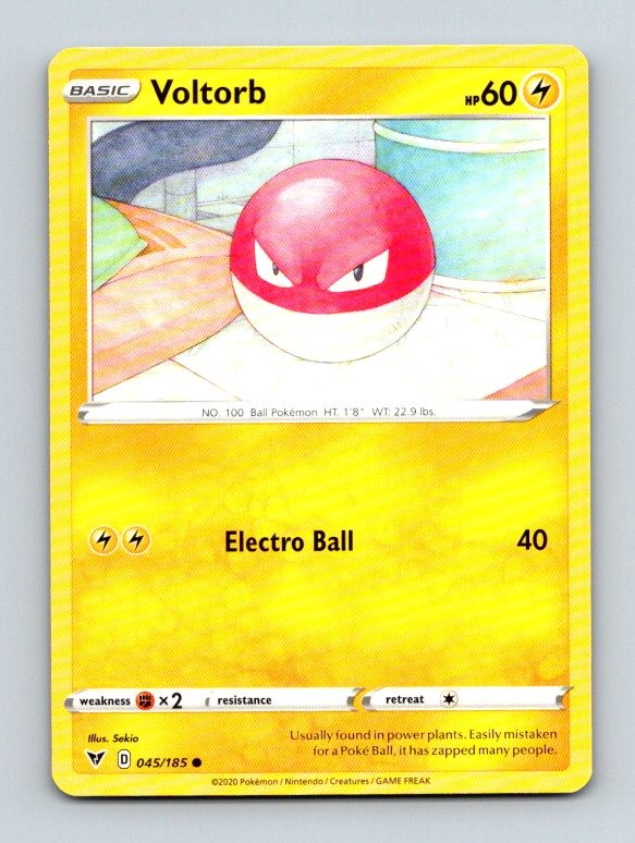 Voltorb 045/185 Common SWSH04: Vivid Voltage Pokemon Near Mint