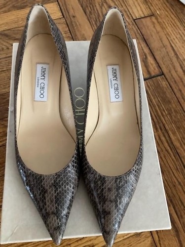 Gray Python Pump Jimmy Choo Pumps Womens US 10/ EU 41 Amelia Gray Python Snakeskin Shoes ...