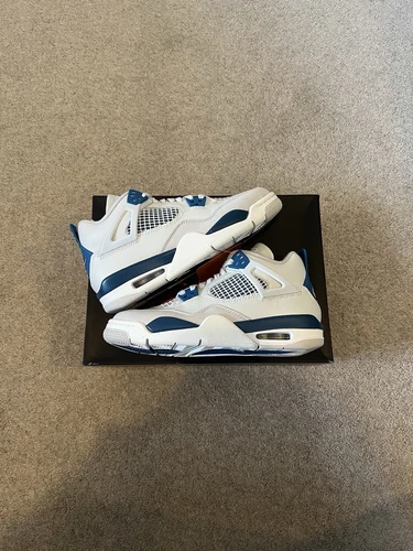 Nike Air Jordan 4 Retro Blu Militare GS UK3.5 ✅ SPEDITE IL GIORNO STESSO ✅