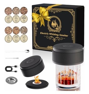 Electric Whiskey Smoker Kit with 6 Flavors of Wood Chips USB Cocktail Smoker