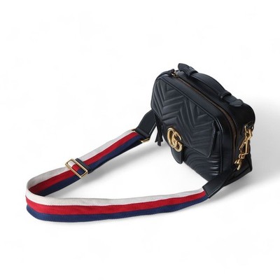 GUCCI サブバッグ Gucci Unisex Leather GG Old Flower Logo Backpack Small