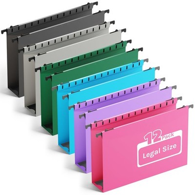 Hanging File Folder 2 Expandable, Heavy Duty, 12 Pack, for File Organizer
