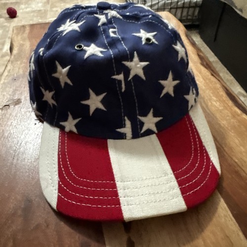 VINTAGE limitierte Auflage Amerika Flagge Sterne & Streifen Baseballkappe hergestellt in den USA